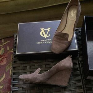 Vince Camuto Signature Taupe Wedge Shoes